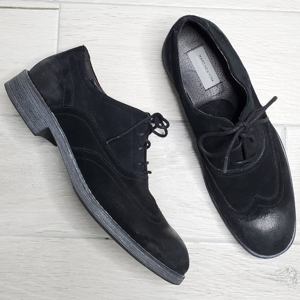 ANDREW MARC NEW YORK Distressed Wingtip Lace-Up Oxfords 10.5.